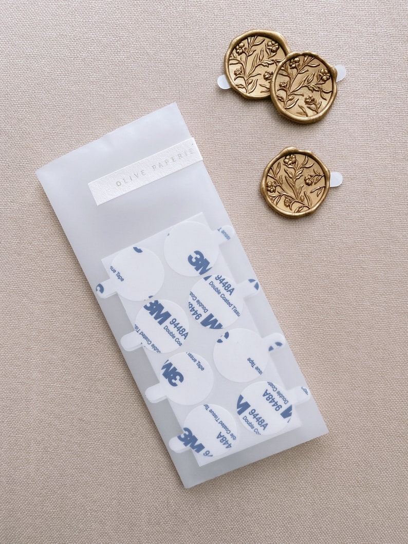3M self adhesive wax seal backing for wax seals in clear packaging and round floral wax seal stickers
