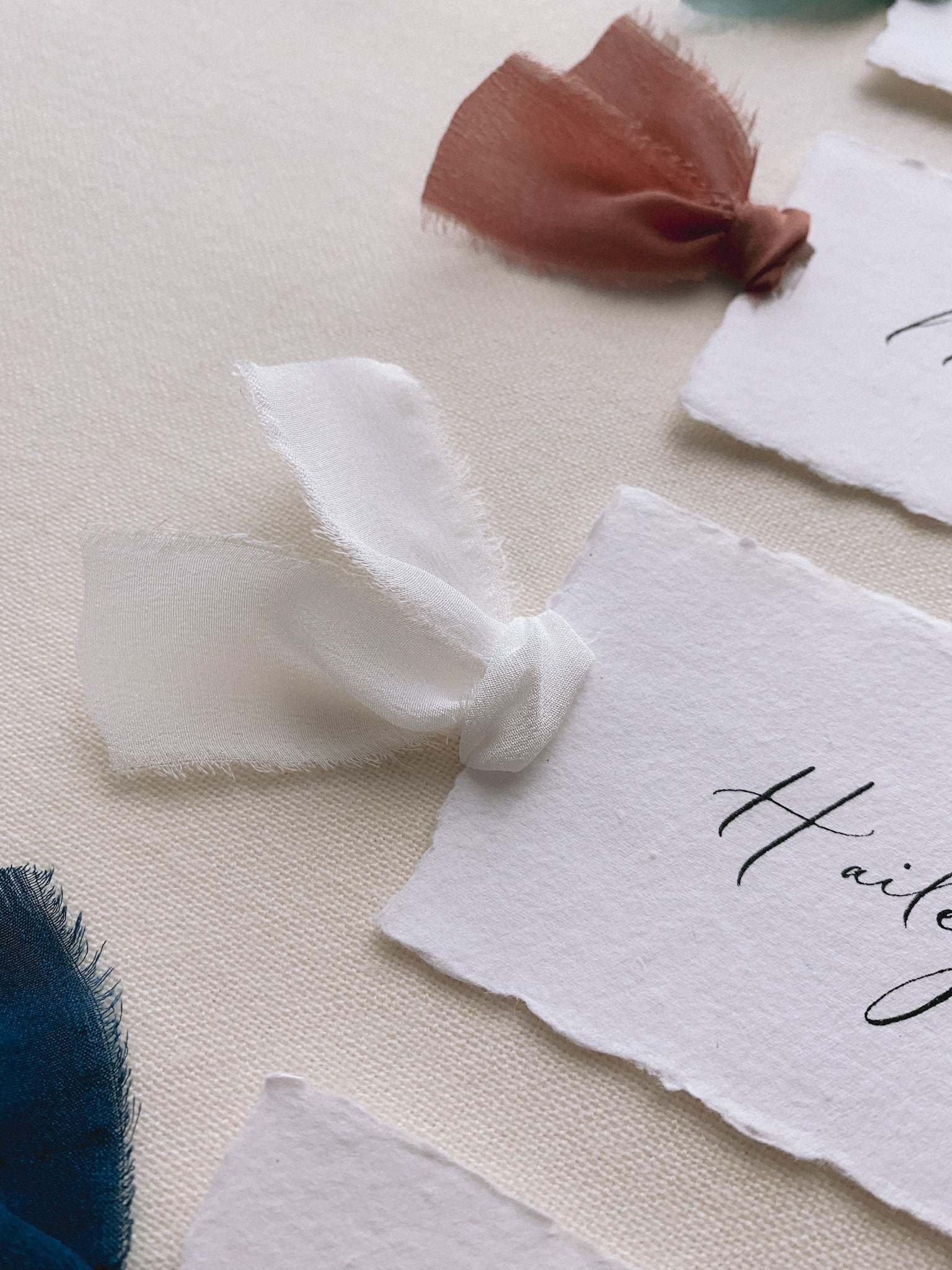 Wedding Place Cards Handmade Paper Place Cards With Ribbons Etsy Canada