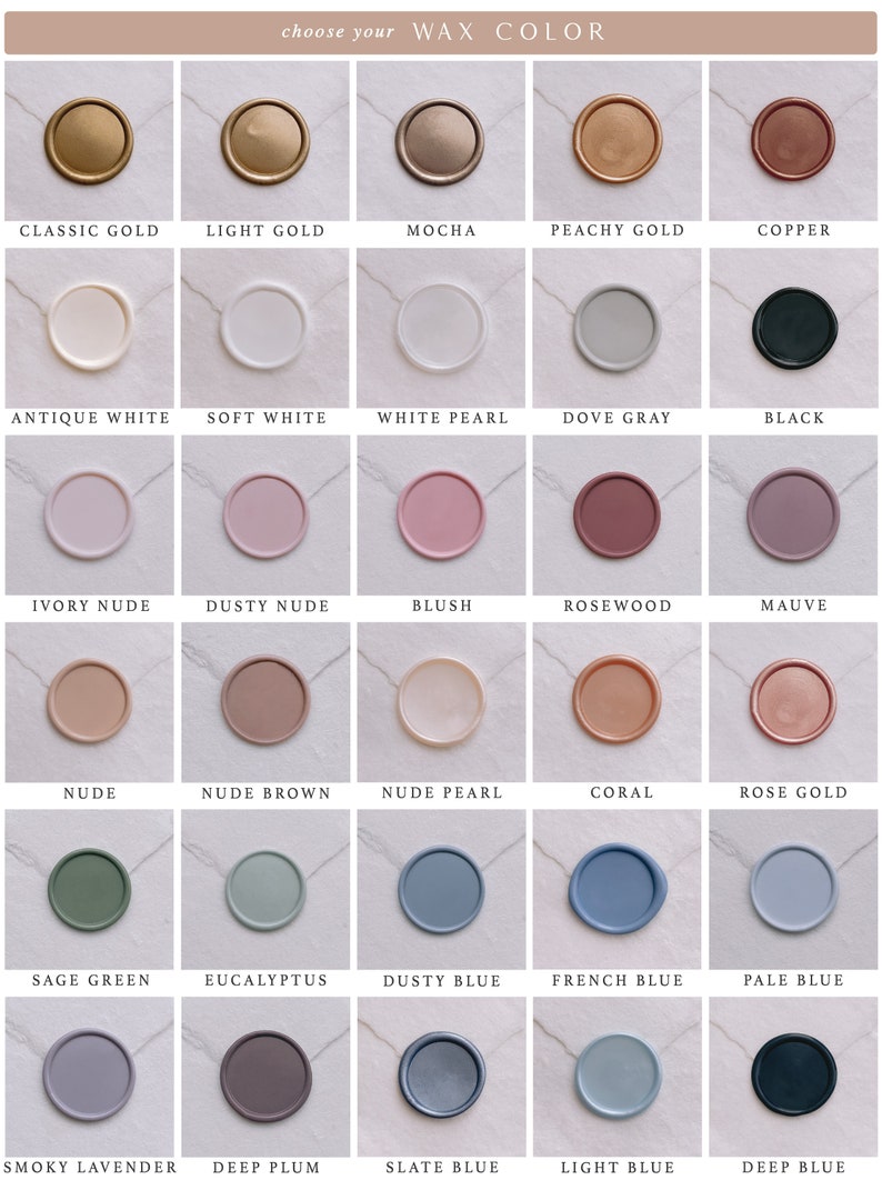 wax seal color chart