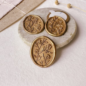 Pegatinas de sellos de lacre, sellos de lacre florales ovalados, sellos de lacre para bodas prefabricados, sellos de lacre autoadhesivos para invitaciones de boda