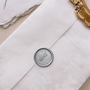 silver modern monogram wax seal
