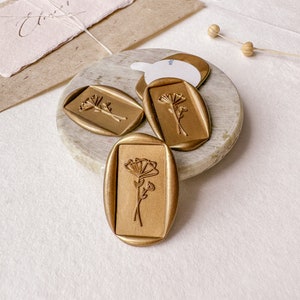 Adesivos de cera, lacres de cera retangulares com estampas florais, lacres de cera pré-fabricados para casamento, lacres de cera autoadesivos para convites de casamento