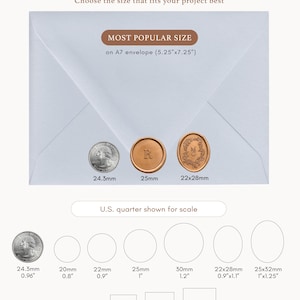 Custom wax stamp size guide poster