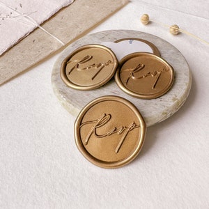 Sellos de cera RSVP, sellos de cera para boda prefabricados, sellos de cera autoadhesivos para invitaciones de boda