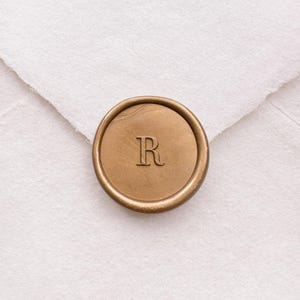 Simple Custom Single Initial Wax Seal Stamp: Personalized Letter Minimalist Wedding Invitation Envelope Seal