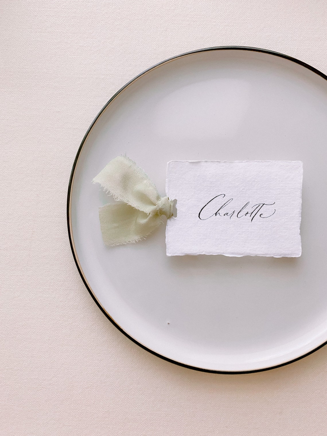 Wedding Place Cards Handmade Paper Place Cards with Ribbons Etsy