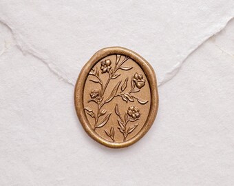 3D Rose Oval Wax Seal Stamp, Flower Wax Seal, Wax Seal for Wedding Invitations, Envelope Wax Stamp, Sealing Wax Stamp