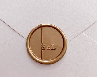 Modern Monogram Wax Seal Stamp, Wedding Invitation Wax Stamp, Custom Sealing Stamp, Personalized Seal Stamp