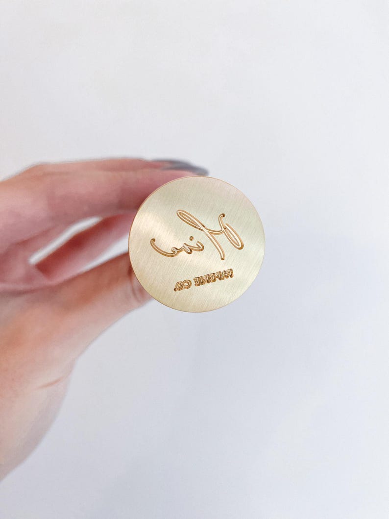 Custom wax seal stamp head for Olive Paperie Co logo