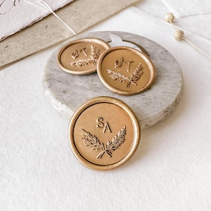 Adesivos de cera para casamento, lacres de cera personalizados, monogramas personalizados, lacres de cera florais para casamento, lacres de cera para convites, lacres de cera autoadesivos