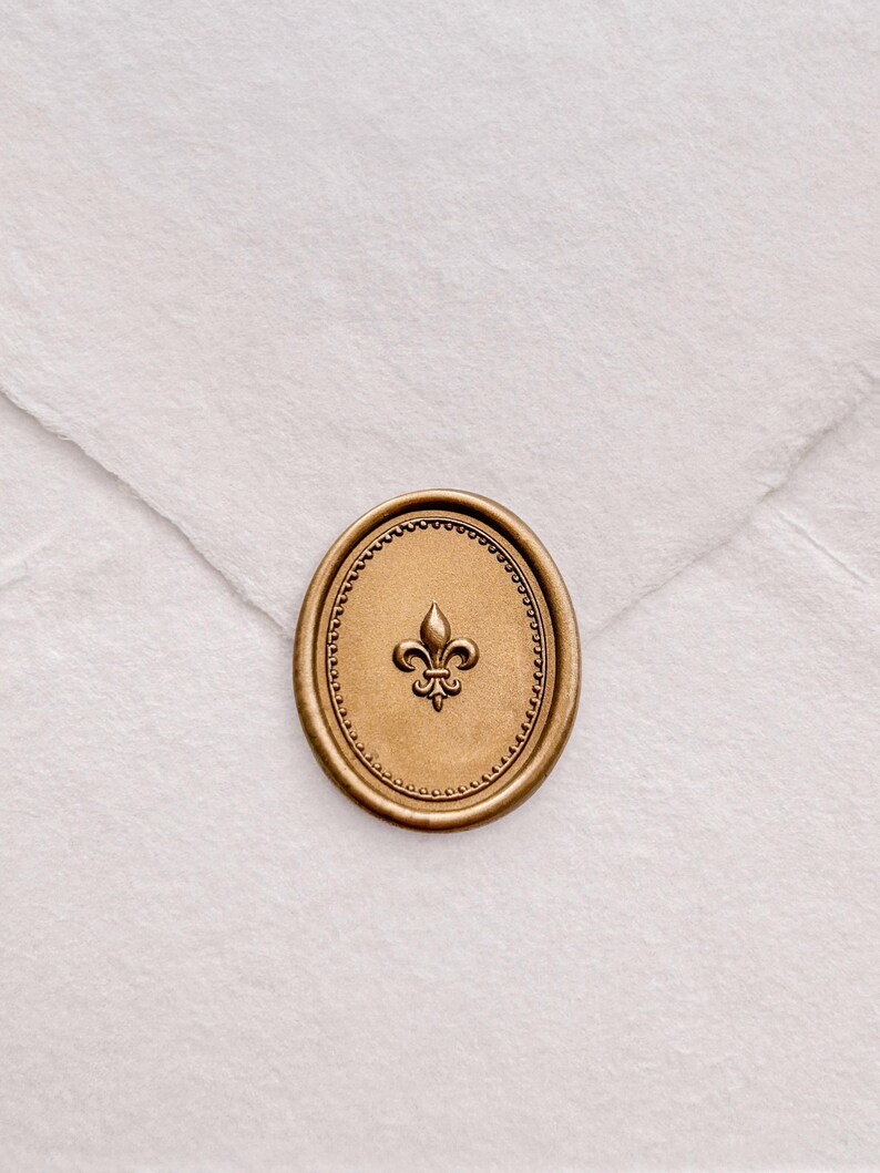 3D Fleurdelis Oval Wax Seal Stamp Vintage Envelope Sealing Stamp