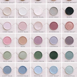 Wax Seal Color Swatch: Wedding Invitation Envelope Seal Samples