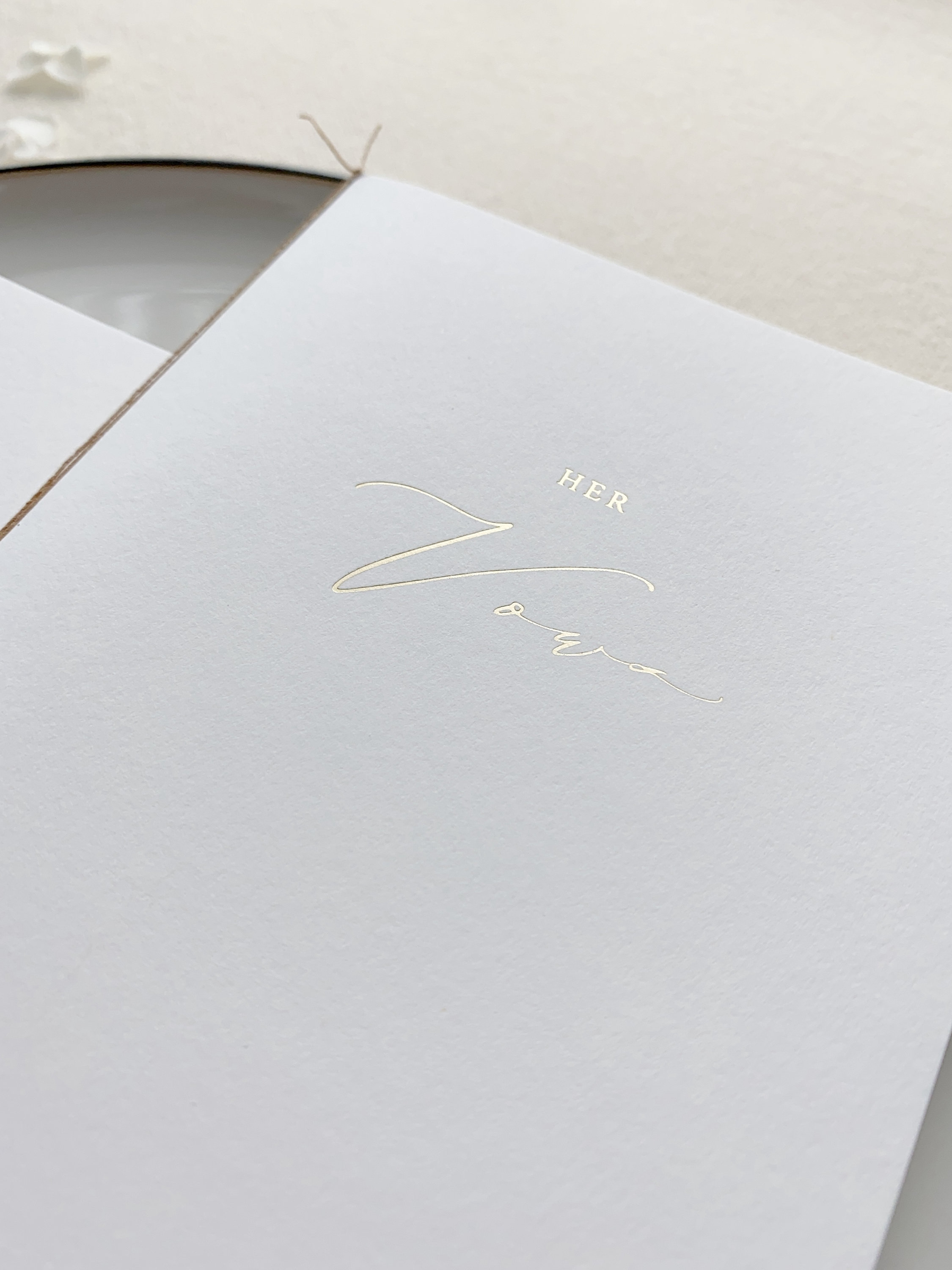 Personalized White Minimal Wedding Vow Books Set of 2 Gold | Etsy