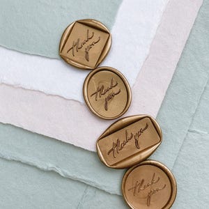 "Danke, Kalligraphie, Wachs-Siegelstempel, Dankes-Karte, Wachssiegel, Umschlag-Siegelstempel, Geschenk für sie