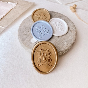 Personalisierte Wachs Siegel Aufkleber für Hochzeitseinladungen, Personalisierte Initialen Wachs Siegel, Monogramm Wachs Siegel für Hochzeitseinladungen