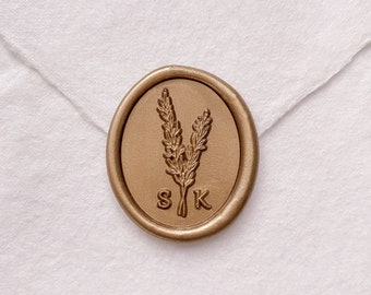 Custom Wax Seal Stamp, Personalized Wax Seals for Wedding Invitations, Custom Logo Wax Stamp, Floral Monogram Oval Wax Seal