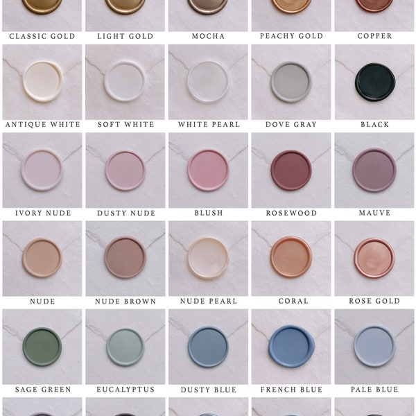 Wax Seal Color Swatch, Wax Seal Color Sample, Wax Seal Samples, Wedding Wax Seals, Invitation Wax Seal