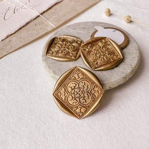 Pegatinas de sellos de lacre, sellos de lacre cuadrados con patrón de trébol, sellos de lacre para bodas prefabricados, sellos de lacre autoadhesivos para invitaciones de boda