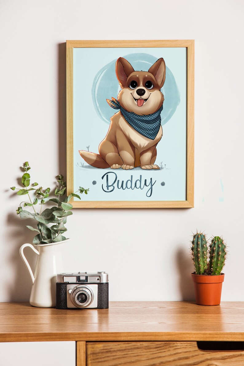 Dog Portrait Pet Portrait Cartoon Custom Pet Illustration Etsy