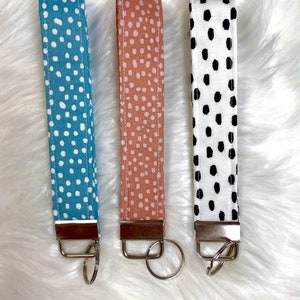 Boho Polka Dot Keychain Wristlet