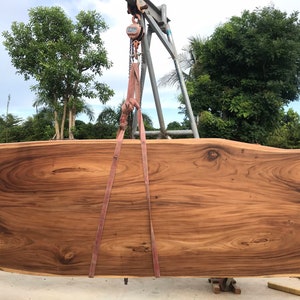 Live Edge Dining Table Reclaimed Single Slab , Conference Table Reclaimed Acacia Wood Solid Slab 140LengthJ4 image 6