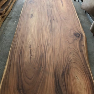 Live Edge Dining Table Reclaimed Single Slab , Conference Table Reclaimed Acacia Wood Solid Slab 140LengthJ4 image 4