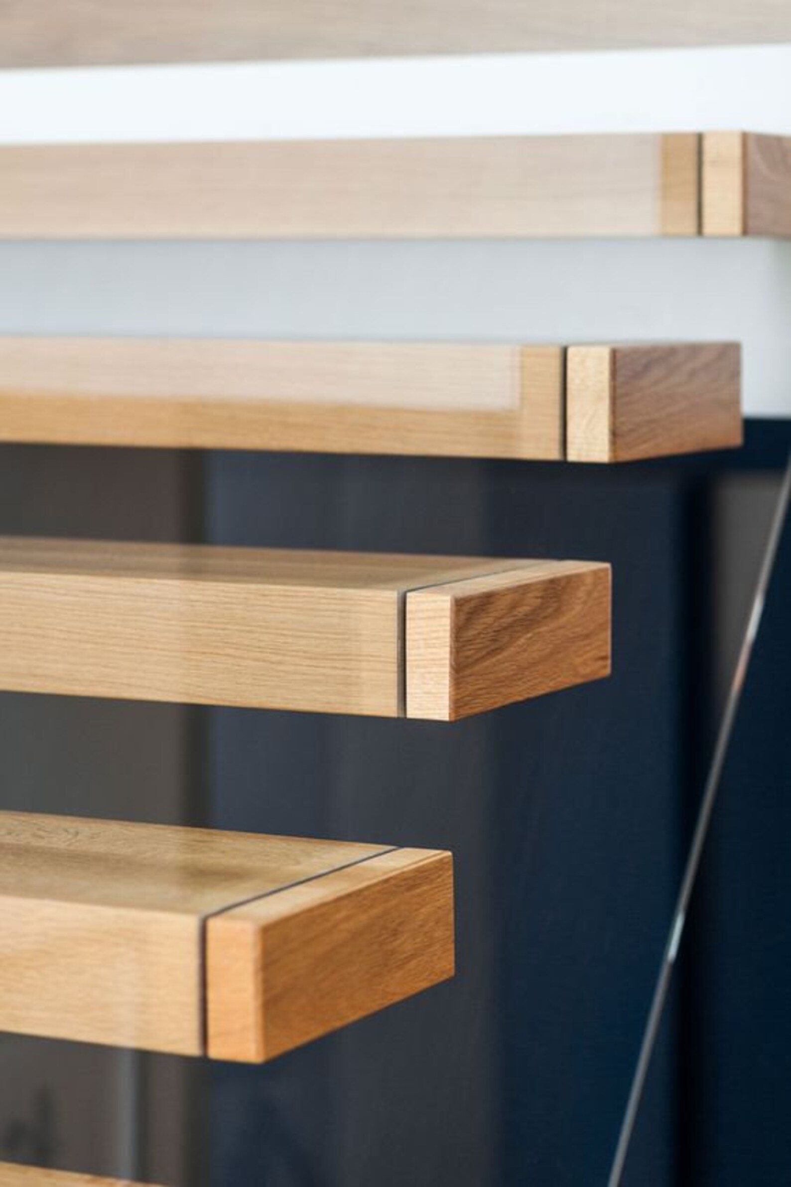 Acacia Wood Single Slab Wood Stair , Stair Treads Wood 1.5'' , 13