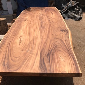 Live Edge Dining Table Reclaimed Single Slab , Conference Table Reclaimed Acacia Wood Solid Slab 140LengthJ4 image 3