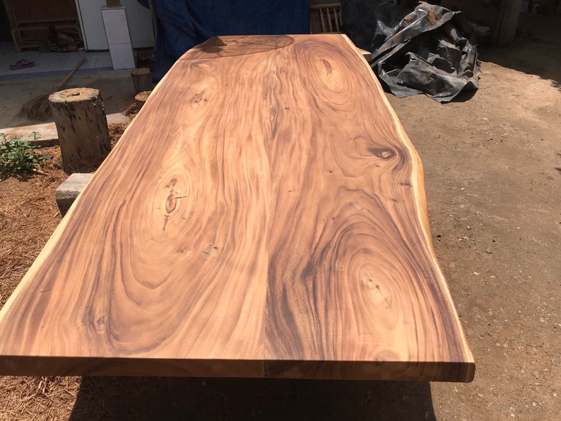 Live Edge Dining Table Reclaimed Single Slab , Conference Table Reclaimed Acacia Wood Solid Slab 140LengthJ4 image 3