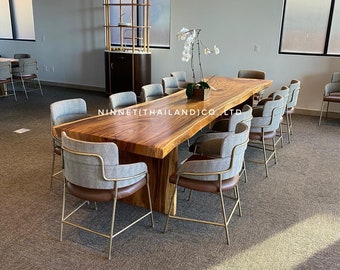 Live Edge Dining Table Reclaimed Single Slab 140'' , Conference Table Reclaimed Acacia Wood Solid Slab (C11 Large Rare Size) 350cm Length