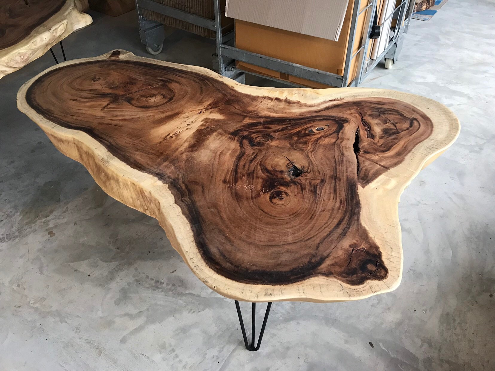 Live Edge Round Dining Table Reclaimed Large Golden Acacia Wood Single