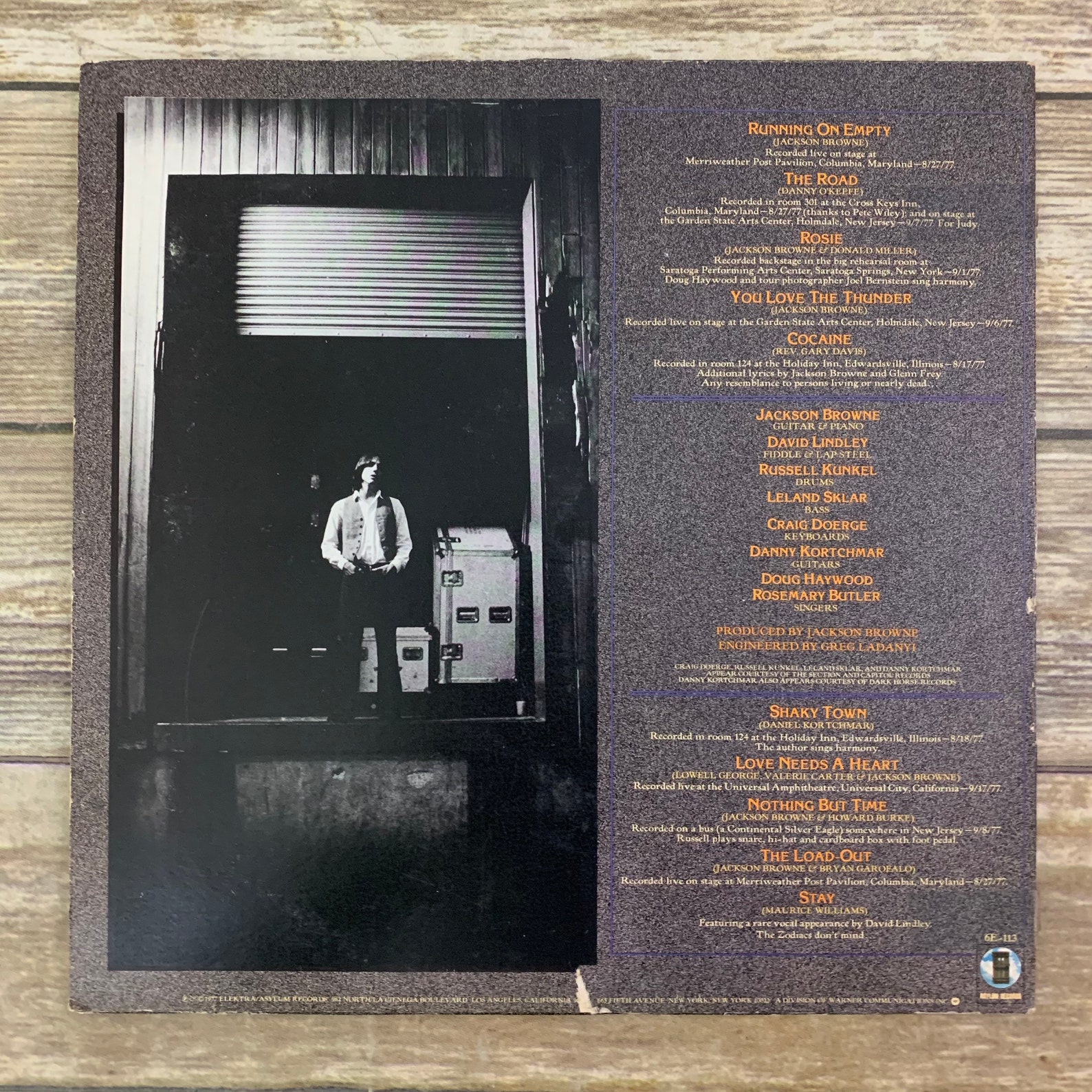 Jackson Browne Running on Empty 1977 vintage vinyl record Etsy