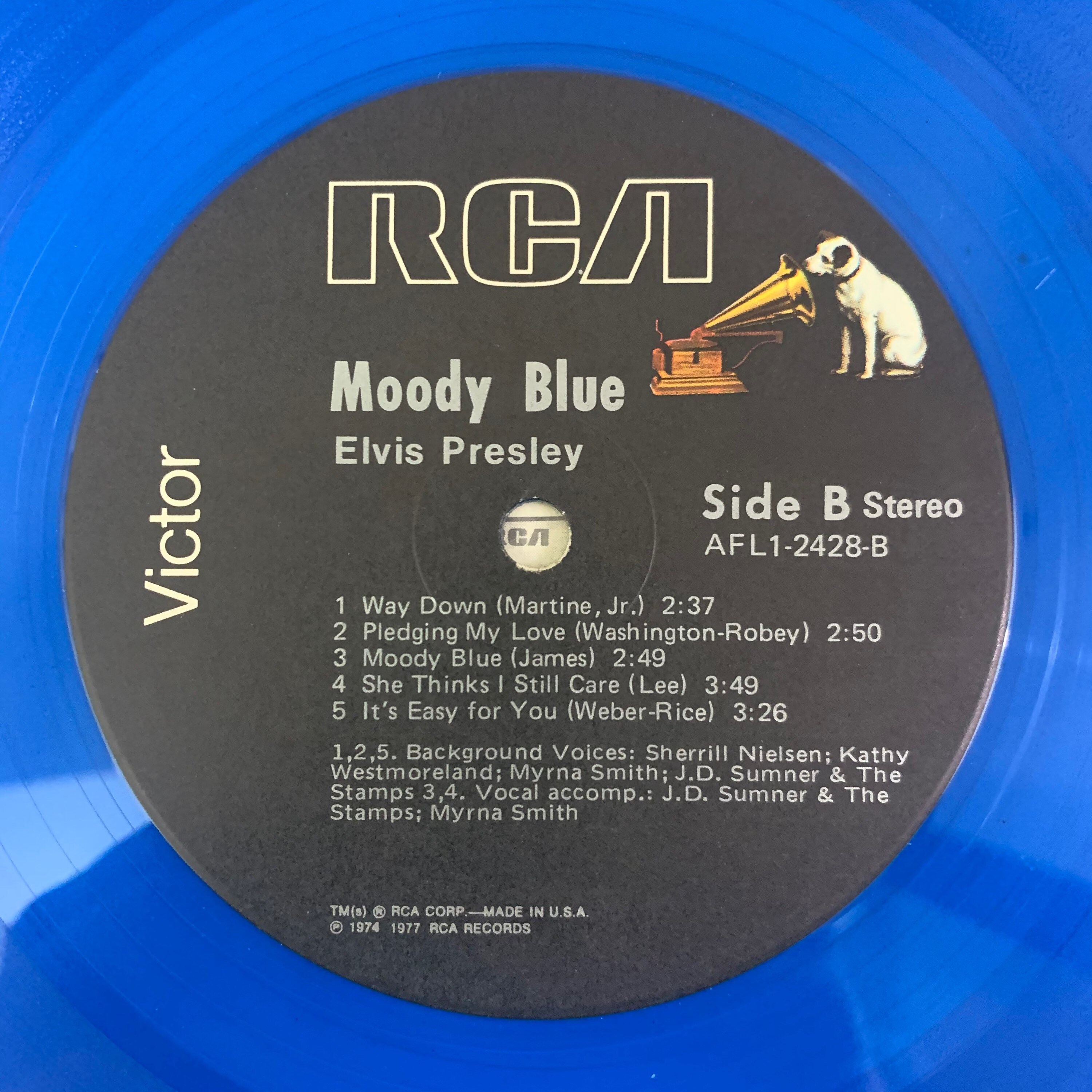 Elvis Presley Moody Blue 1977 vintage vinyl record LP Etsy