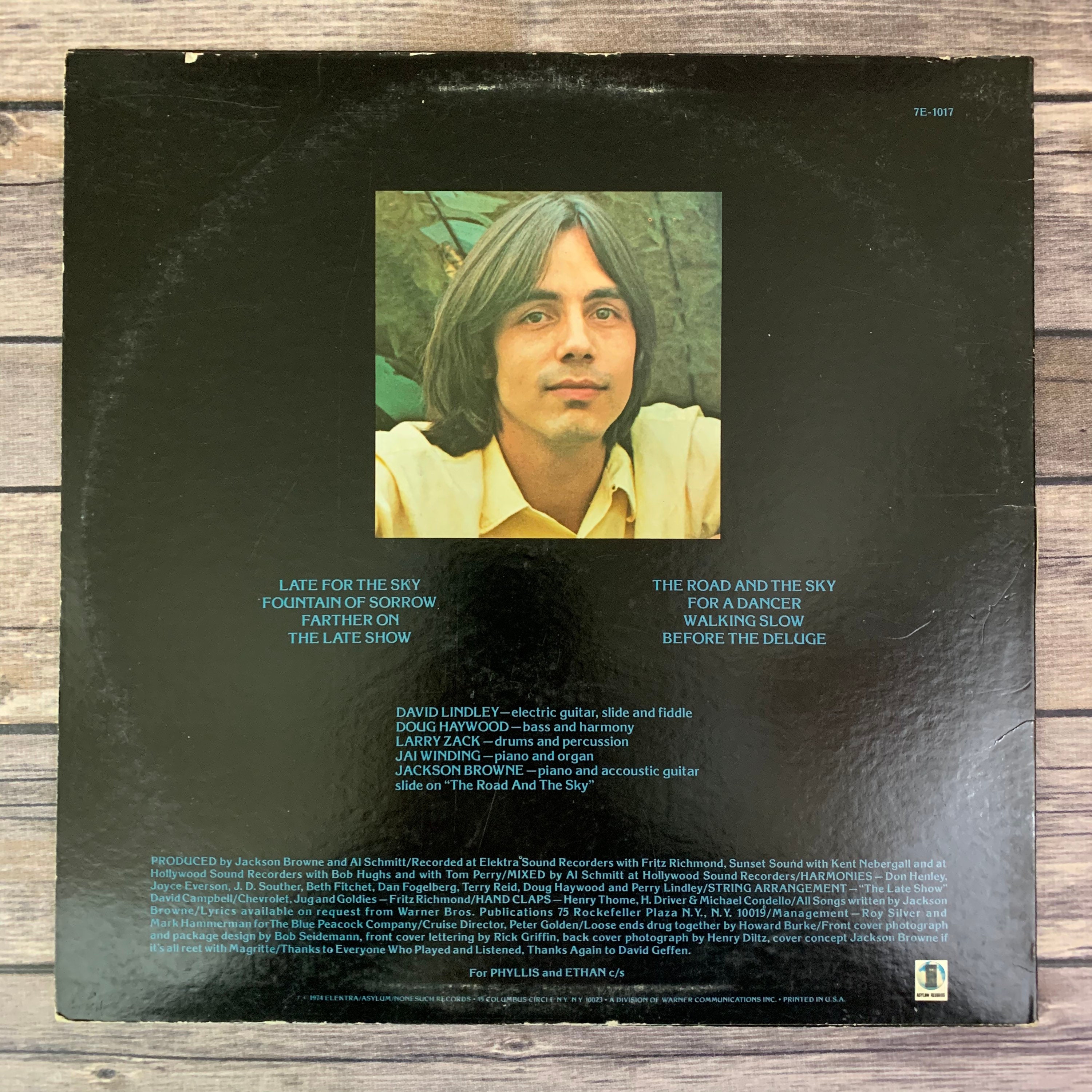 Jackson Browne Late For The Sky 1974 vintage vinyl record Etsy