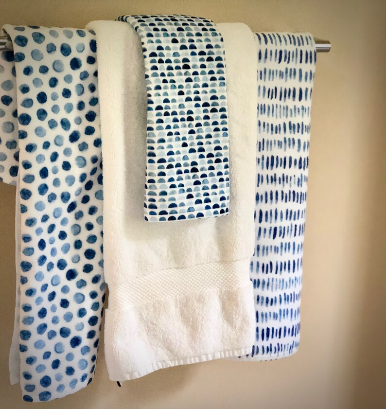 Hand Towels Bathroom Hand Towels Blue Hand Towel Bathroom Etsy