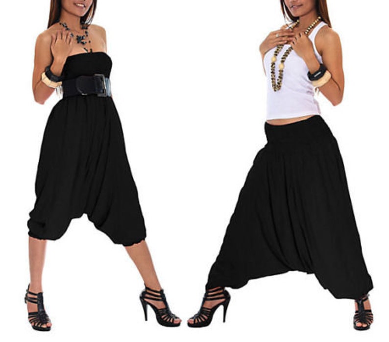 Harem Pants Boho Trousers Alibaba Gypsy Hippie Aladdin Baggy Genie Men Women Hmong