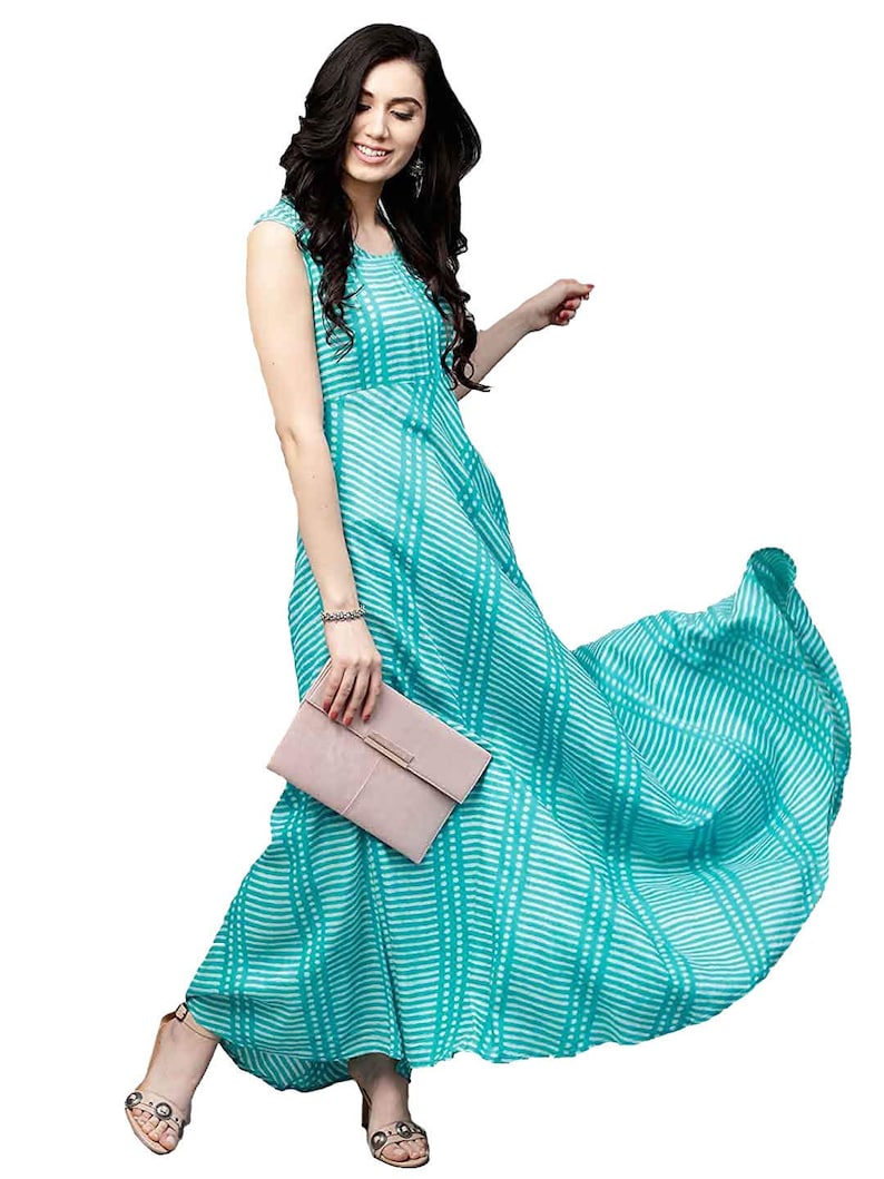 IMPEREALEXPORT Beautiful Elegant Rayon Maxi Dress For Women
