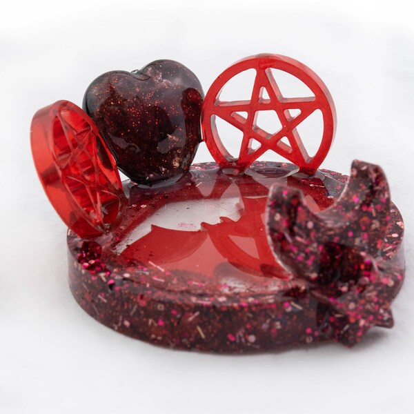 Red Glitter Tray gotico o portacandele