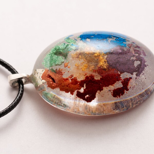 Rainbow Clouds Pride Resin collana di ciondolo uno di un tipo (pronto per la spedizione)