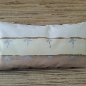 Lumbar Pillow Cotton 12x20  /Natural  Cream Three Tone Pillow Cover / Designer Pillow