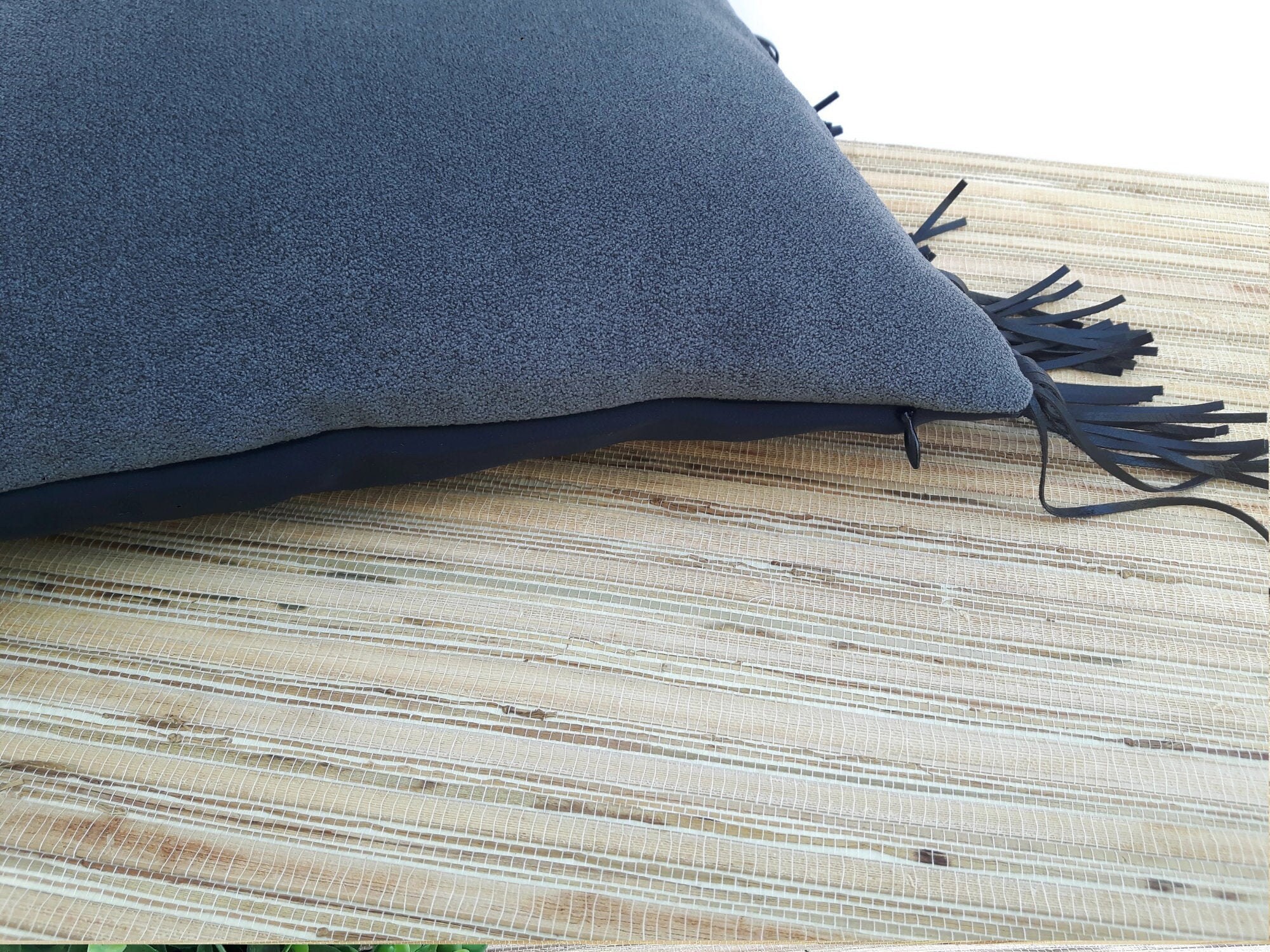 Gray Pillow 16x16 Faux Leather Pillowseuro Sham Pillow Etsy UK