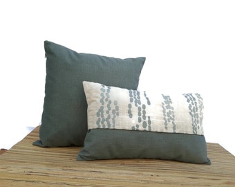 Modern Throw Pillow set / Teal Blue Pillow Cover / Solid Cushion Cover/ Throw Pillow Cover