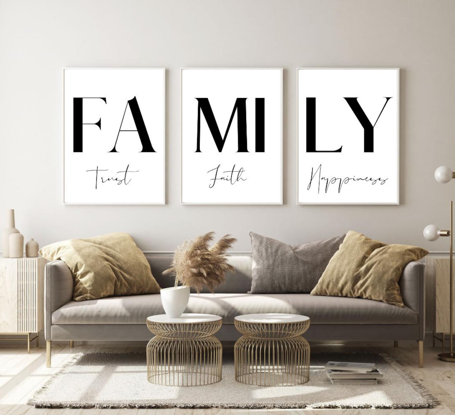 Set of 3 Family Prints // Wall art Home decor Modern art Etsy