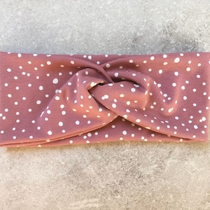 Hairband knot hairband headband girls baby hairband baby headband turban hairband baby ladies doll old pink white dots polka dots ladies Mini&Me