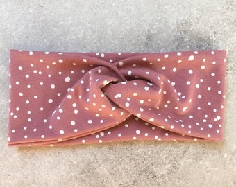 Hairband knot hairband headband girl baby hairband baby headband turban hairband baby ladies doll old pink white dots ladies Mini&Me