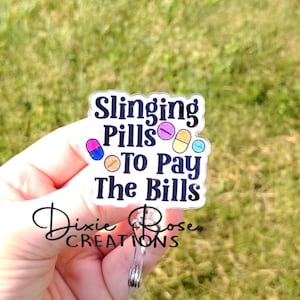 Slinging Pills Interchangeable Retractable Badge Reel