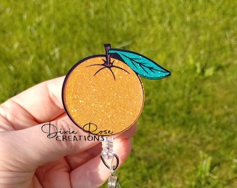 Orange Interchangeable Retractable Badge Reel