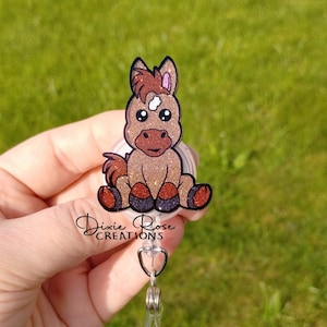 Horse Interchangeable Retractable Badge Reel