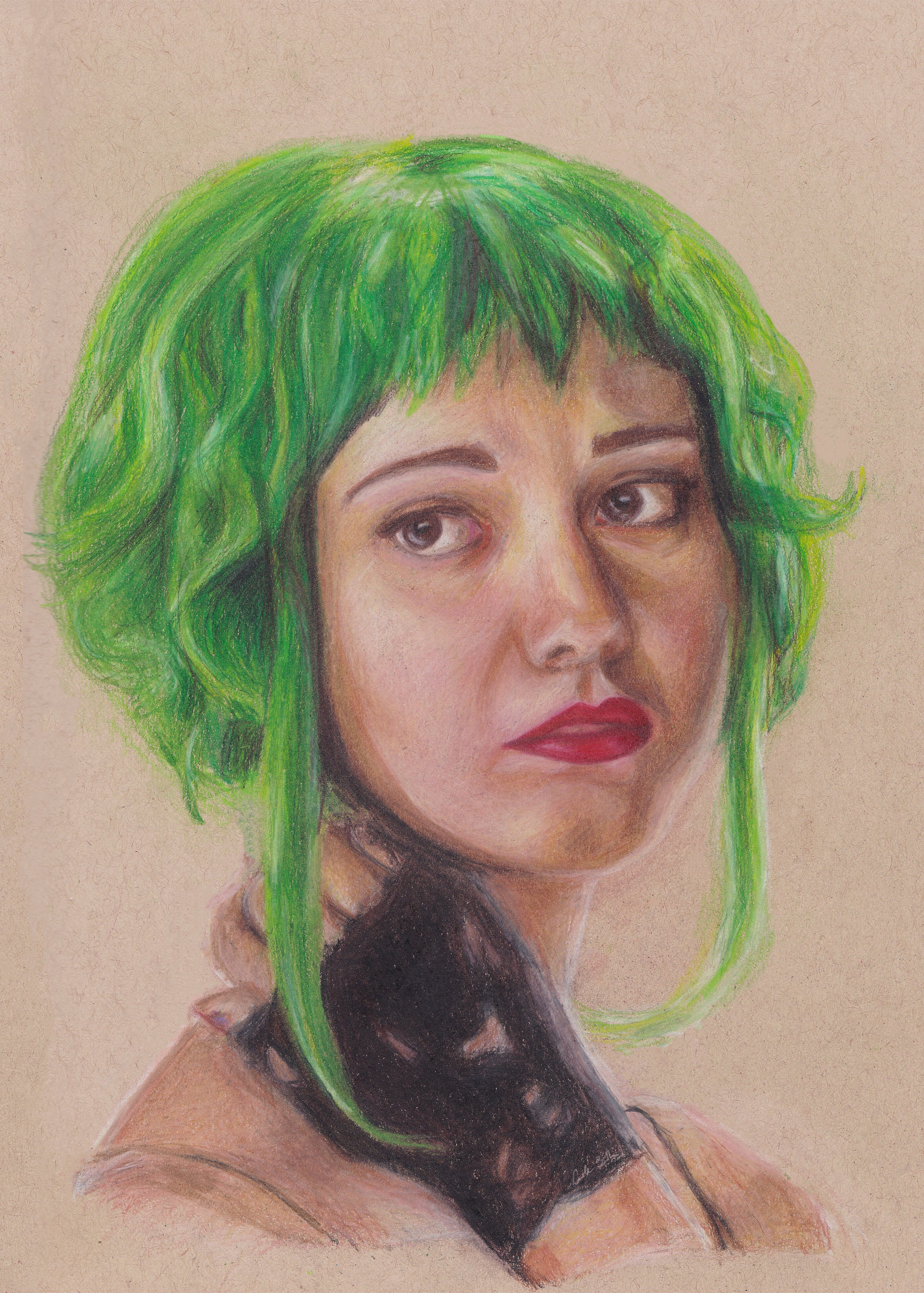Ramona Flowers Blue Hair Illustration Portrait Print 11x14 Wall