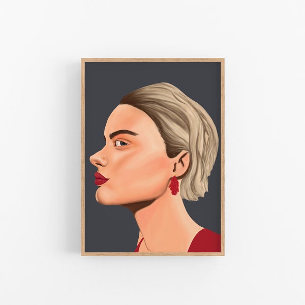 Portrait of a Woman Art Downloadable Print. Glamorous Woman Going Out for a Night on the Town Wall Decor.